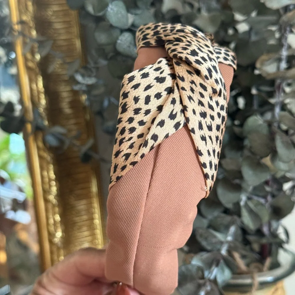 Leopard Print Knotted Headband | Chic Neutral Statement Hair Accessory